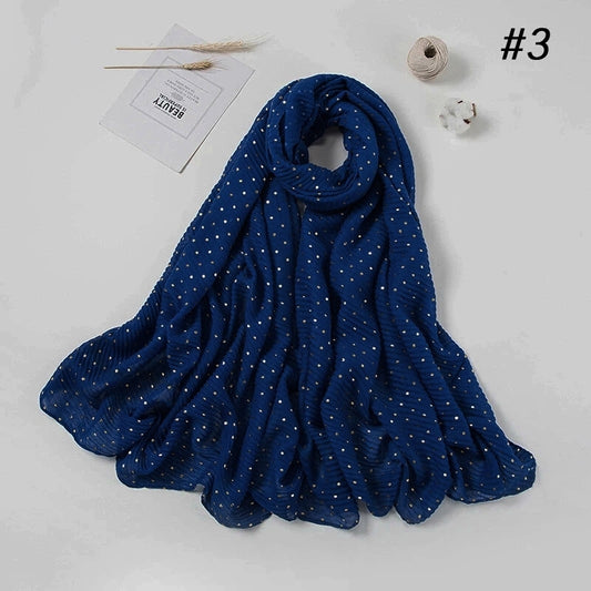 Haya Crinkle Foil Hijab (Navy blue)