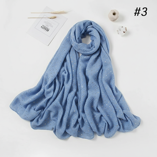Haya Crinkle Foil Hijab (Denim light)