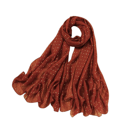 Haya Crinkle Foil Hijab (Pumpkin)