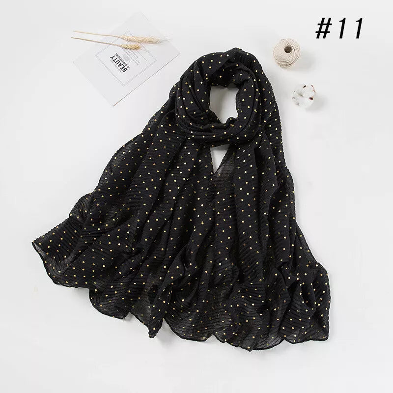 Haya Crinkle Foil Hijab (Black)