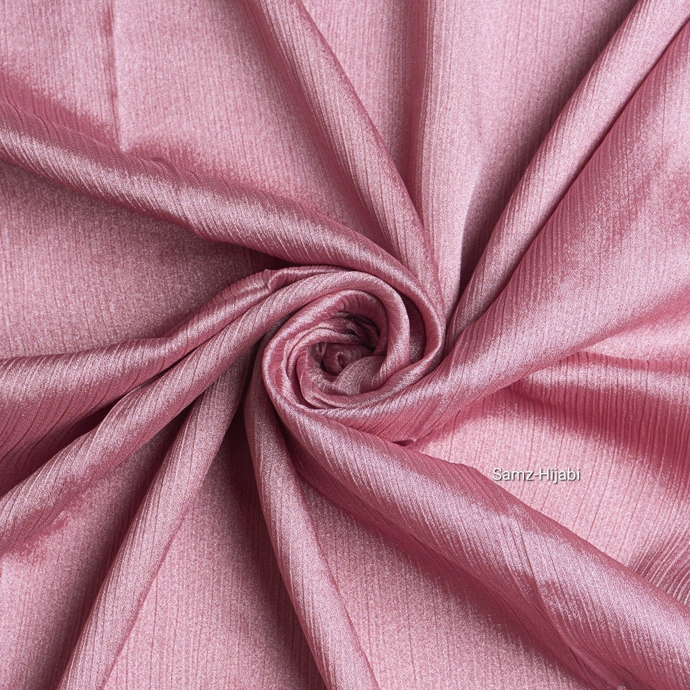 Crinkle Silk Hijab- tea pink light