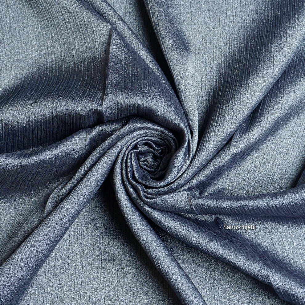 Crinkle Silk Hijab-Denim