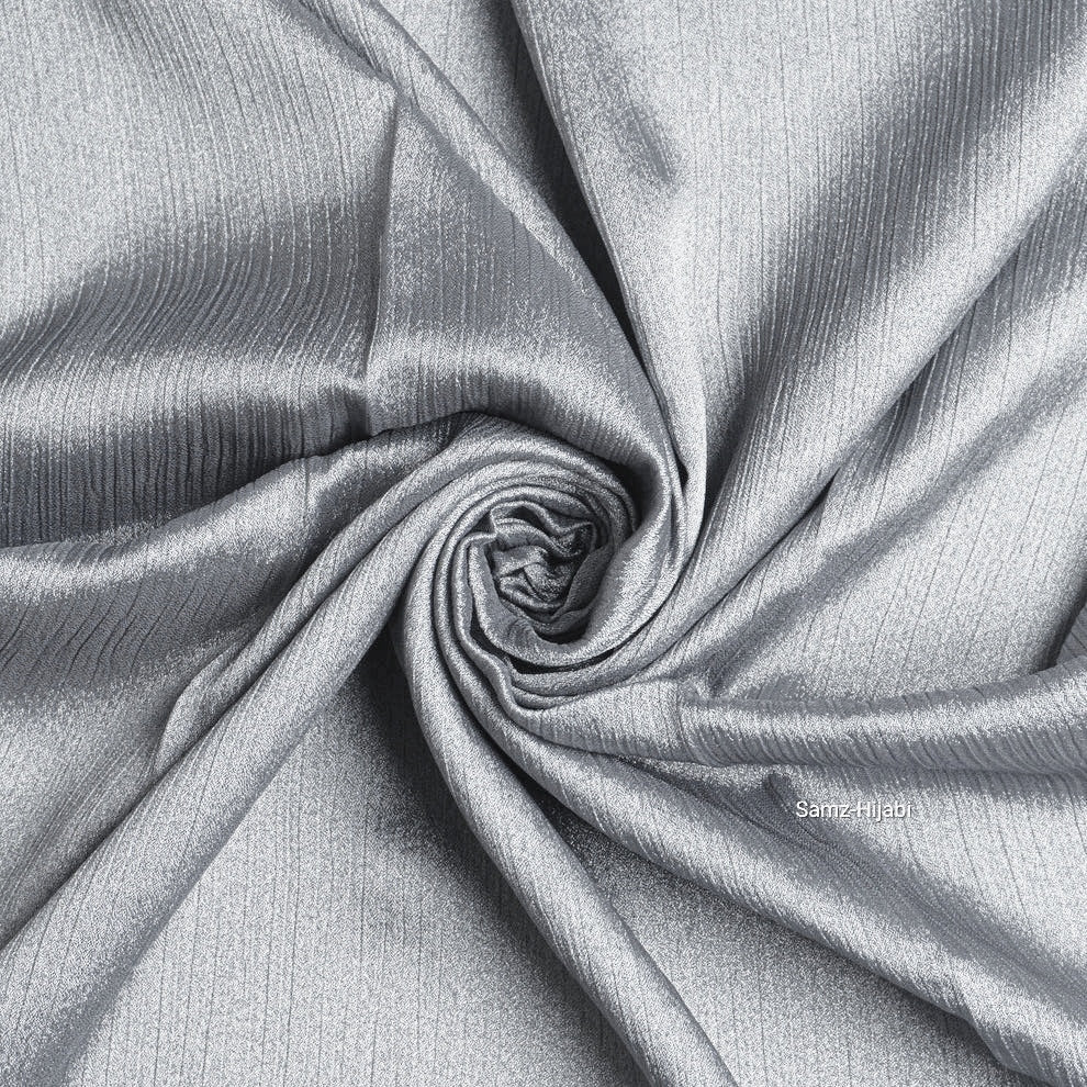 Crinkle Silk Hijab- silver