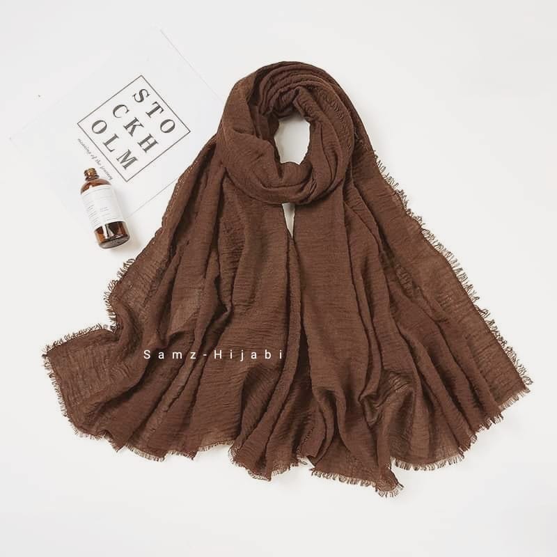Viscose Crimps Hijab-Mouse Brown
