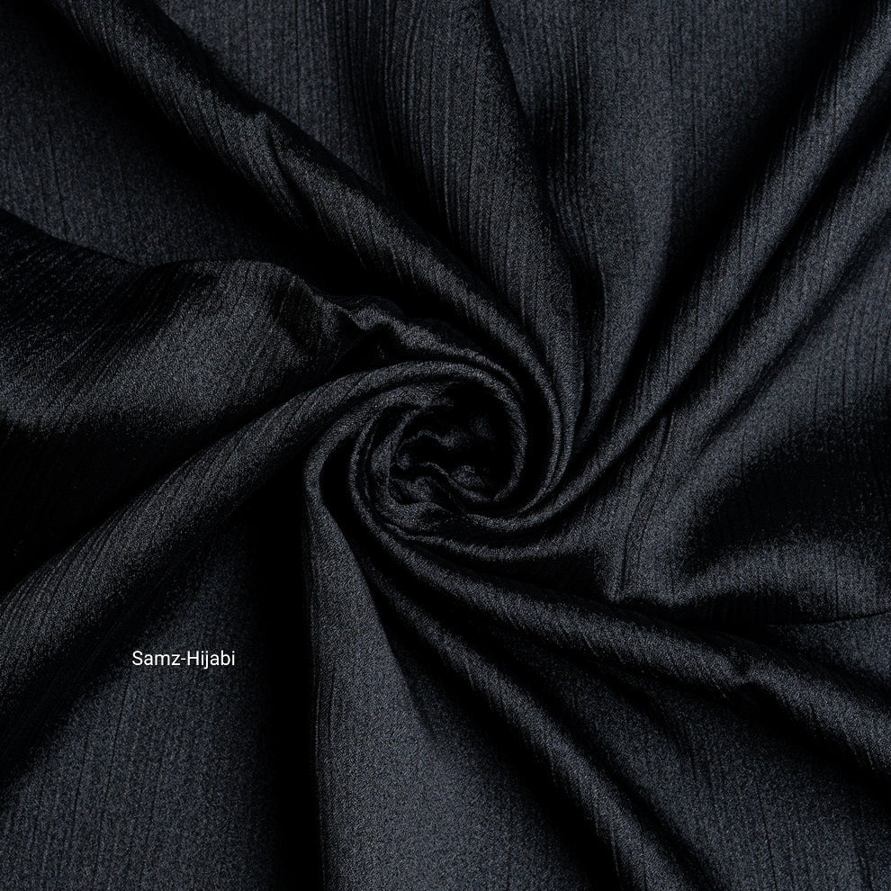 Crinkle Silk Hijab Black