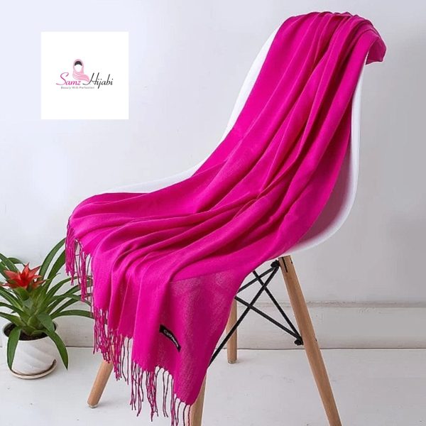 Cashmere wool Cut Shawl - Hot Pink