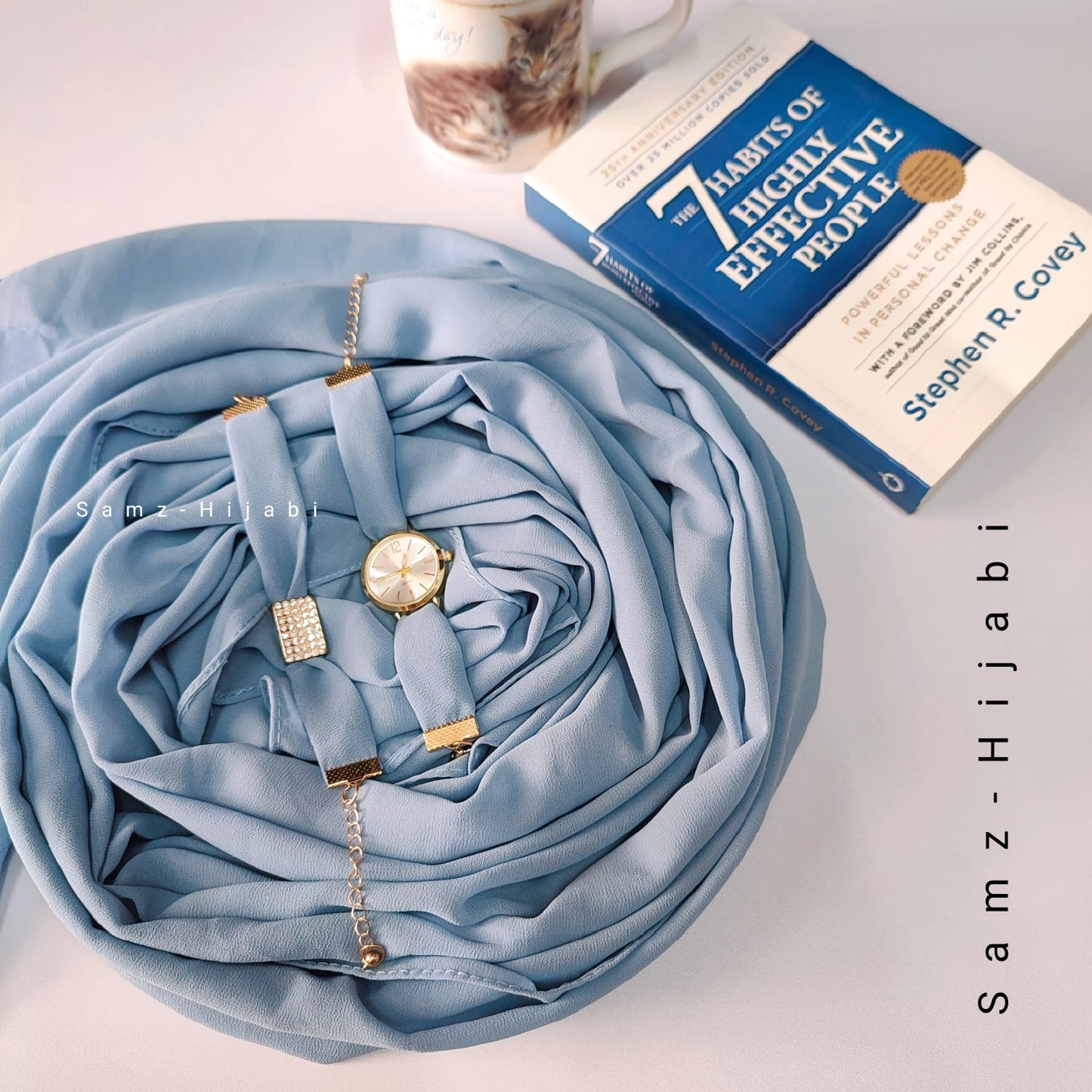 Watch Bracelet And Hijab Set _ Sky Blue