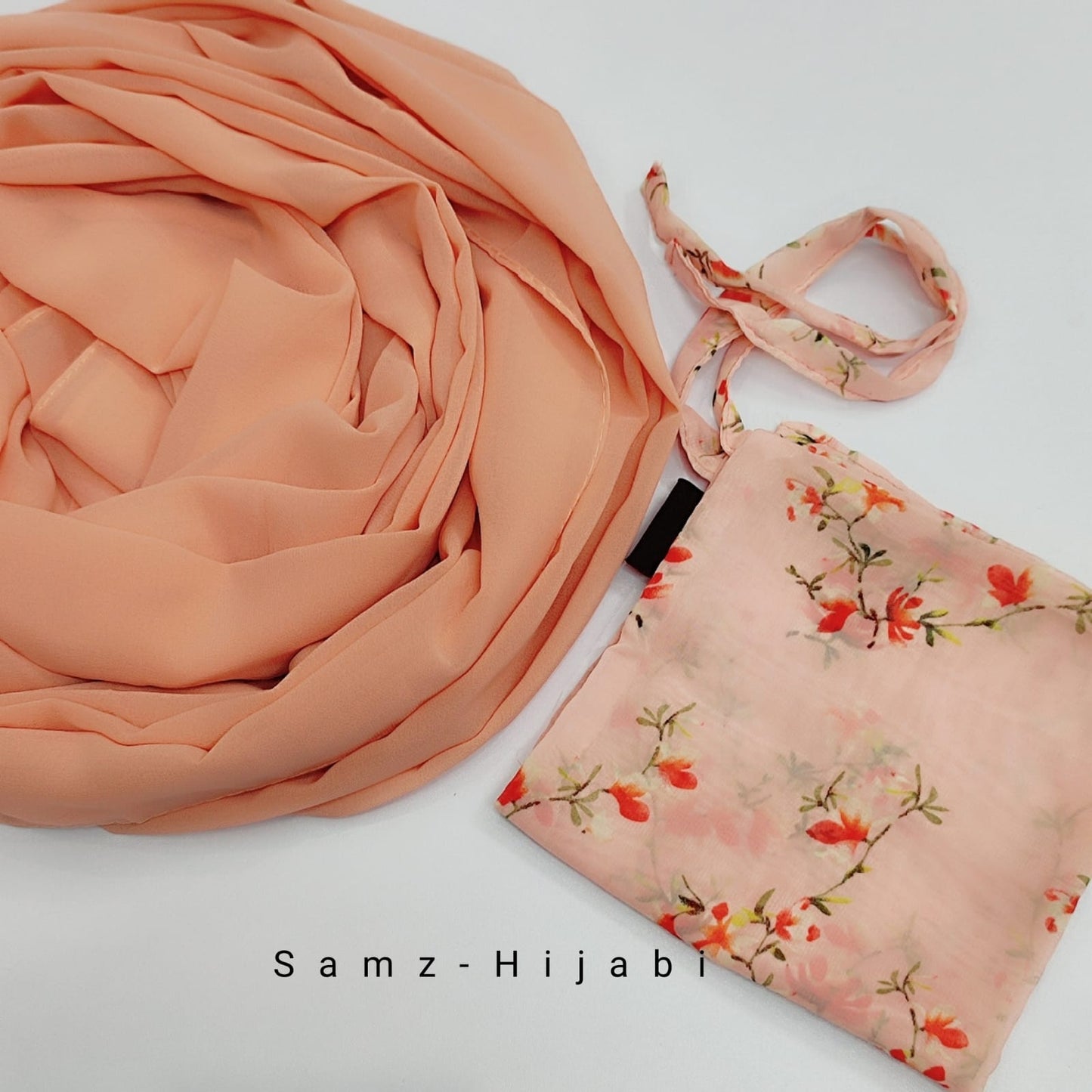 Printed Naqab Plain Hijab Naqab set_62