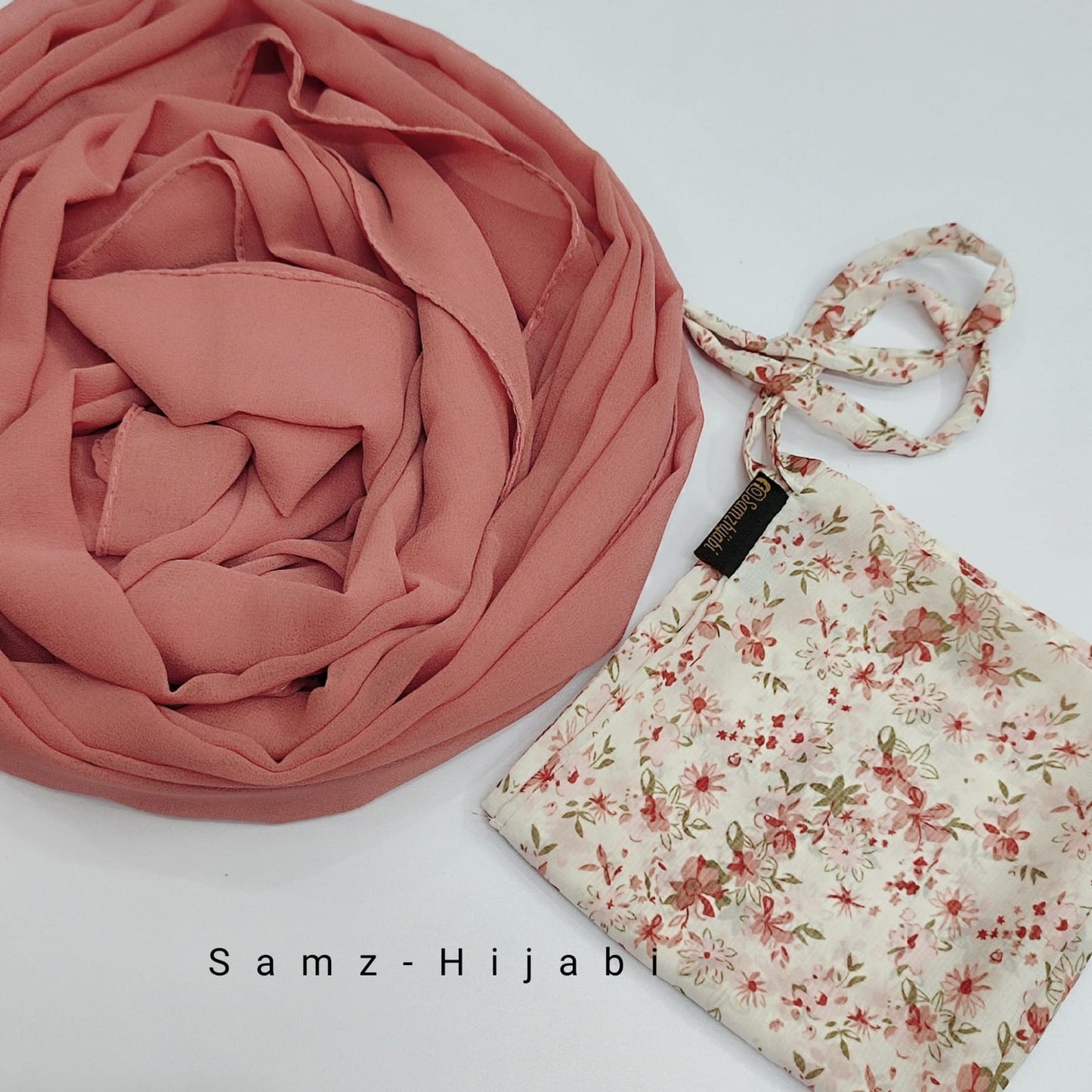 Printed Naqab Plain Hijab Naqab set _60