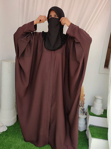 Stone Art Butterfly Abaya _ Brown