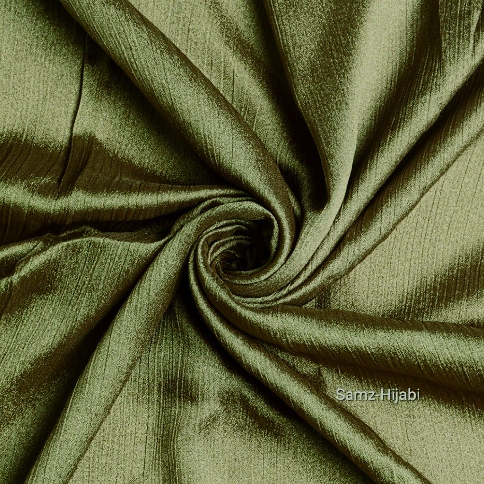 crinkle Silk Hijab Copper Green