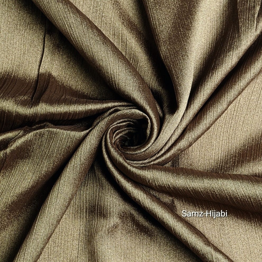 Crinkle Silk Hijab Hazel Brown