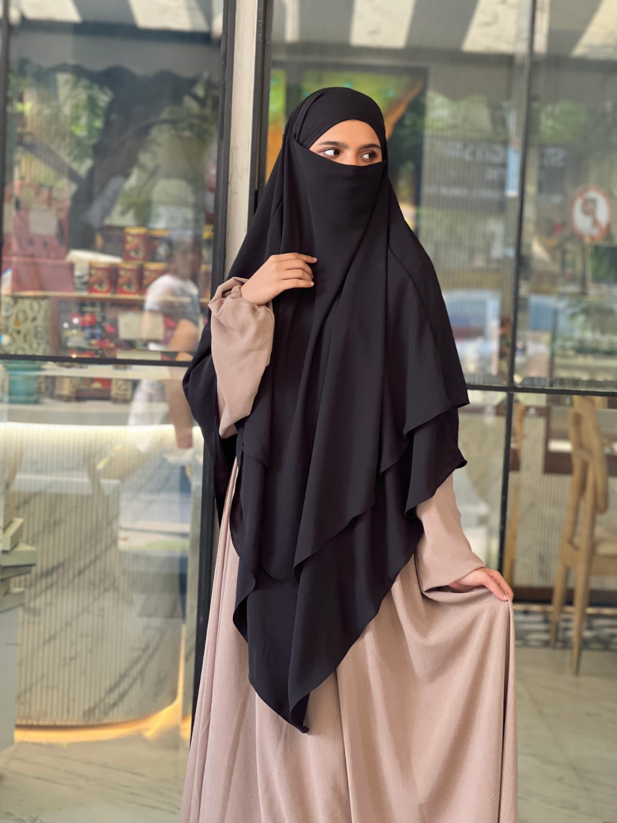 Three Layer Khimar _ Black