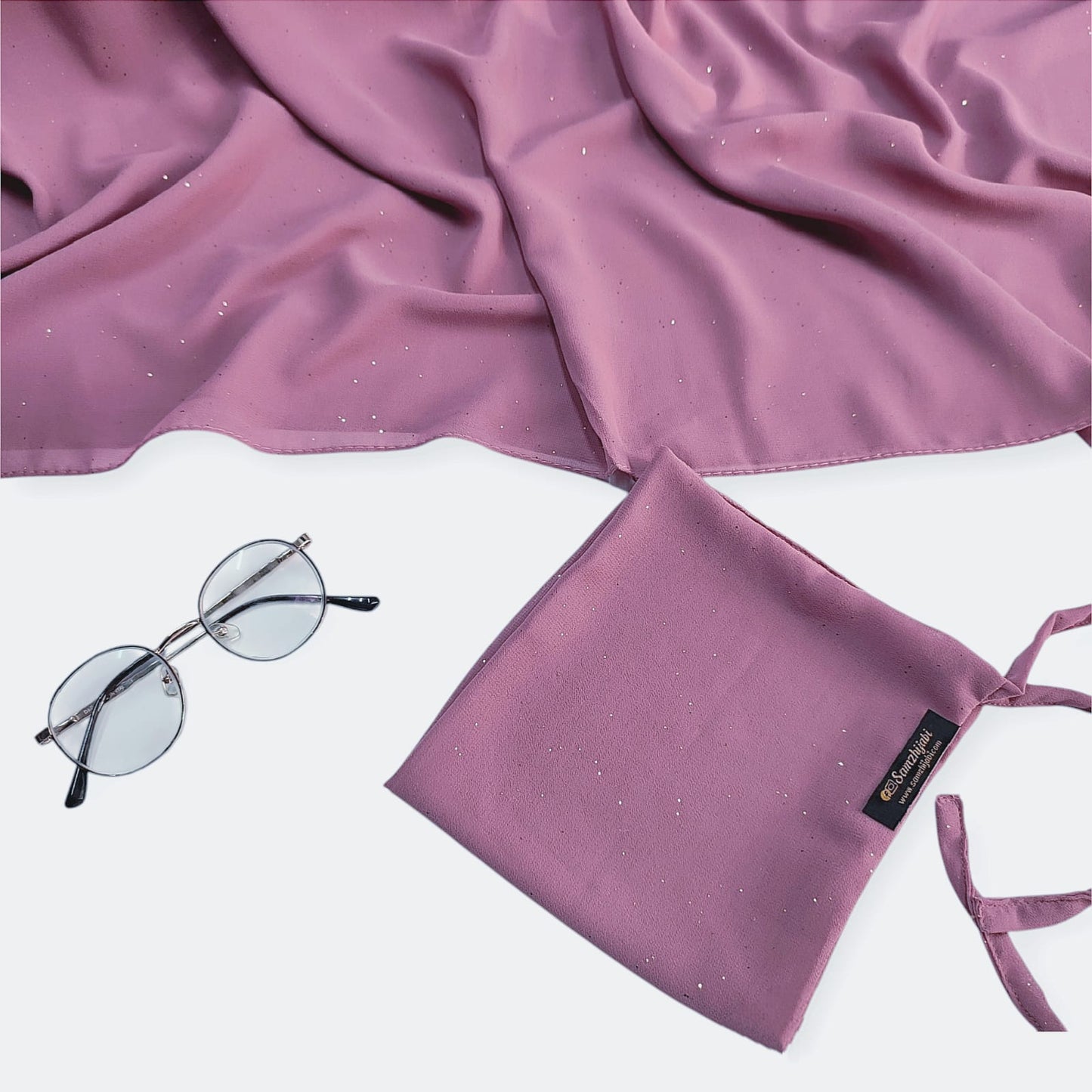 Sparkling Glitter Hijab Set _ lilac pink
