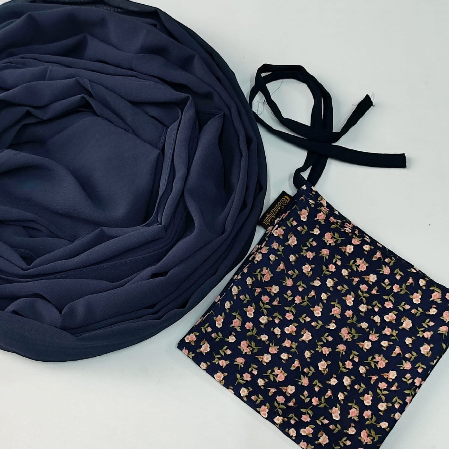 Printed Naqab Plain Hijab set 71