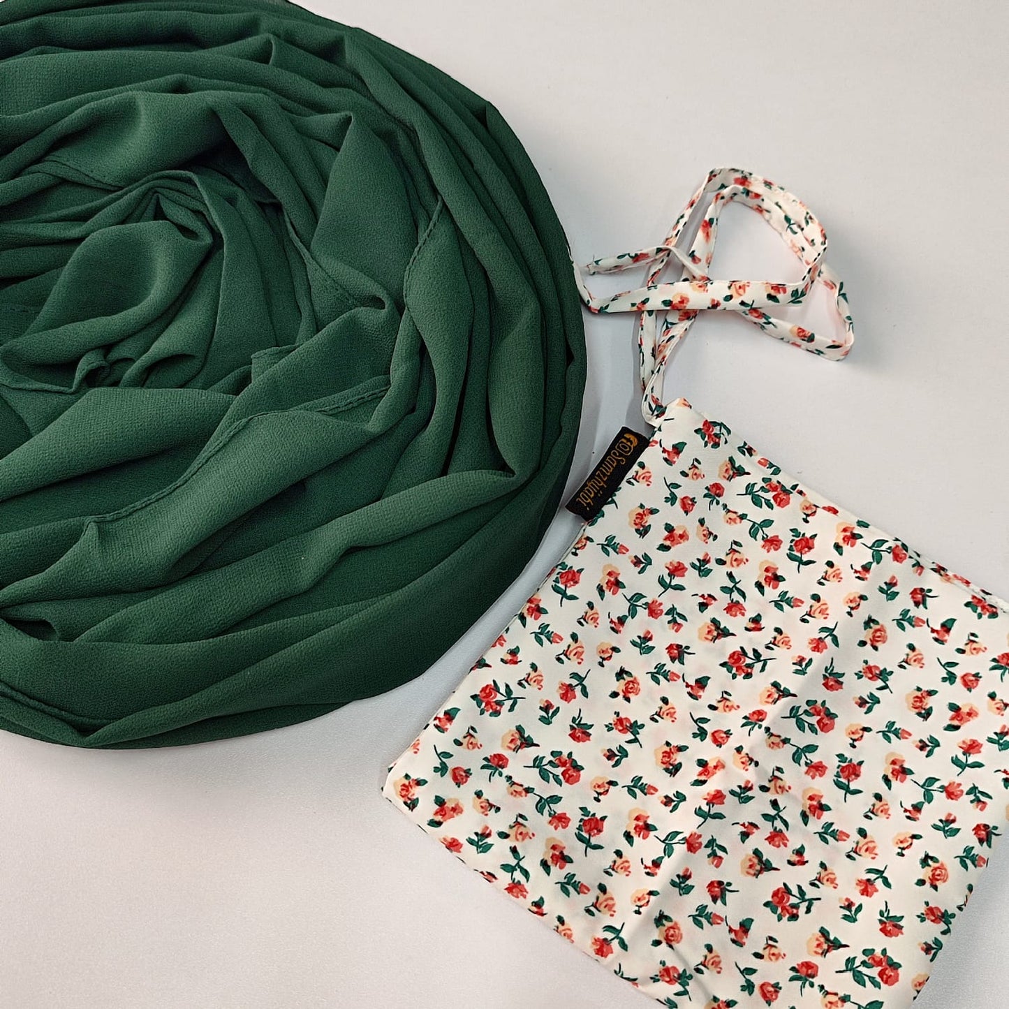 Printed Naqab Plain Hijab Set 77