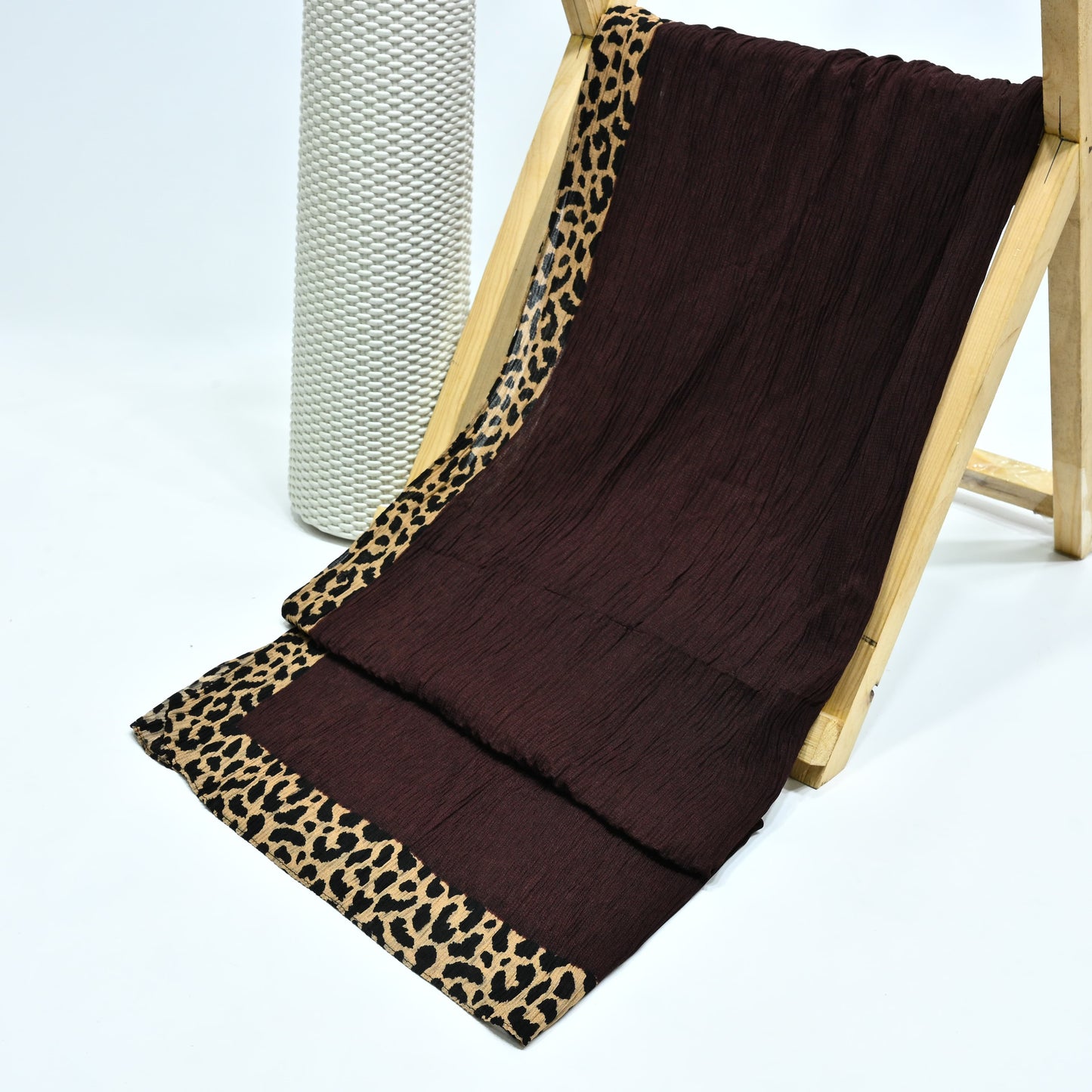 Cheetah - Crinkle Lawn Hijab Chocolate Brown