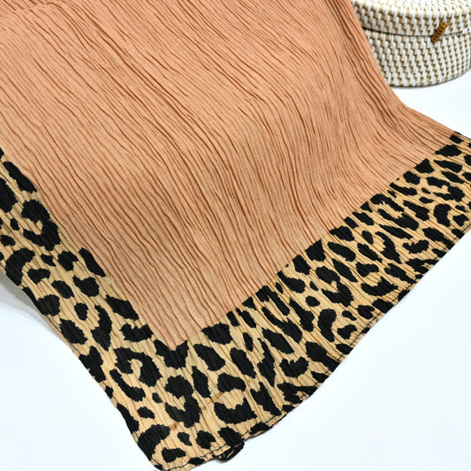Cheetah - Crinkle Lawn Hijab Apricot