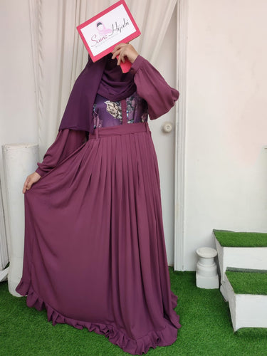 Floral Body Bottom Frill Abaya Design 1