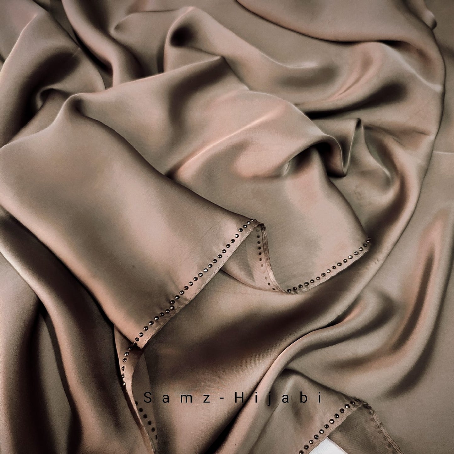 Satin Silk Stone Hijab Peanut