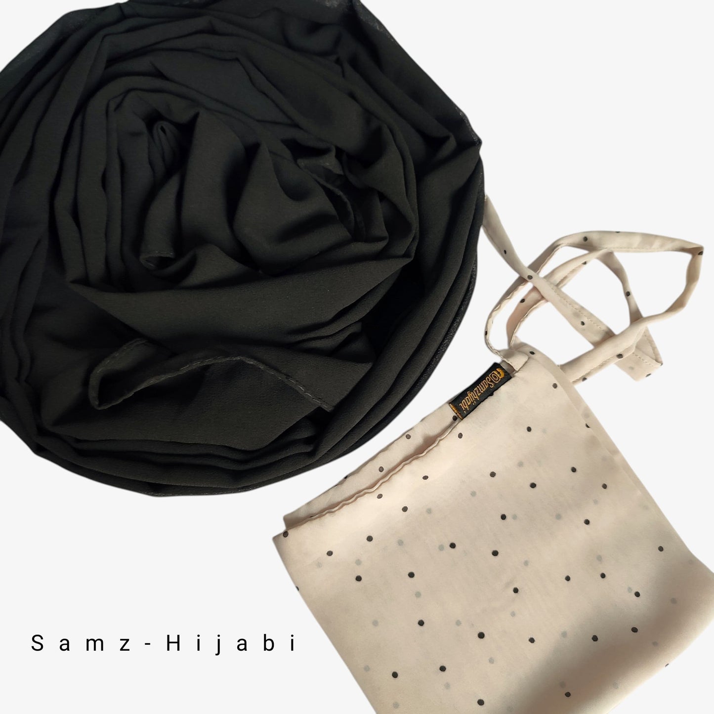 Printed Naqab Plain Hijab Set _Design 82