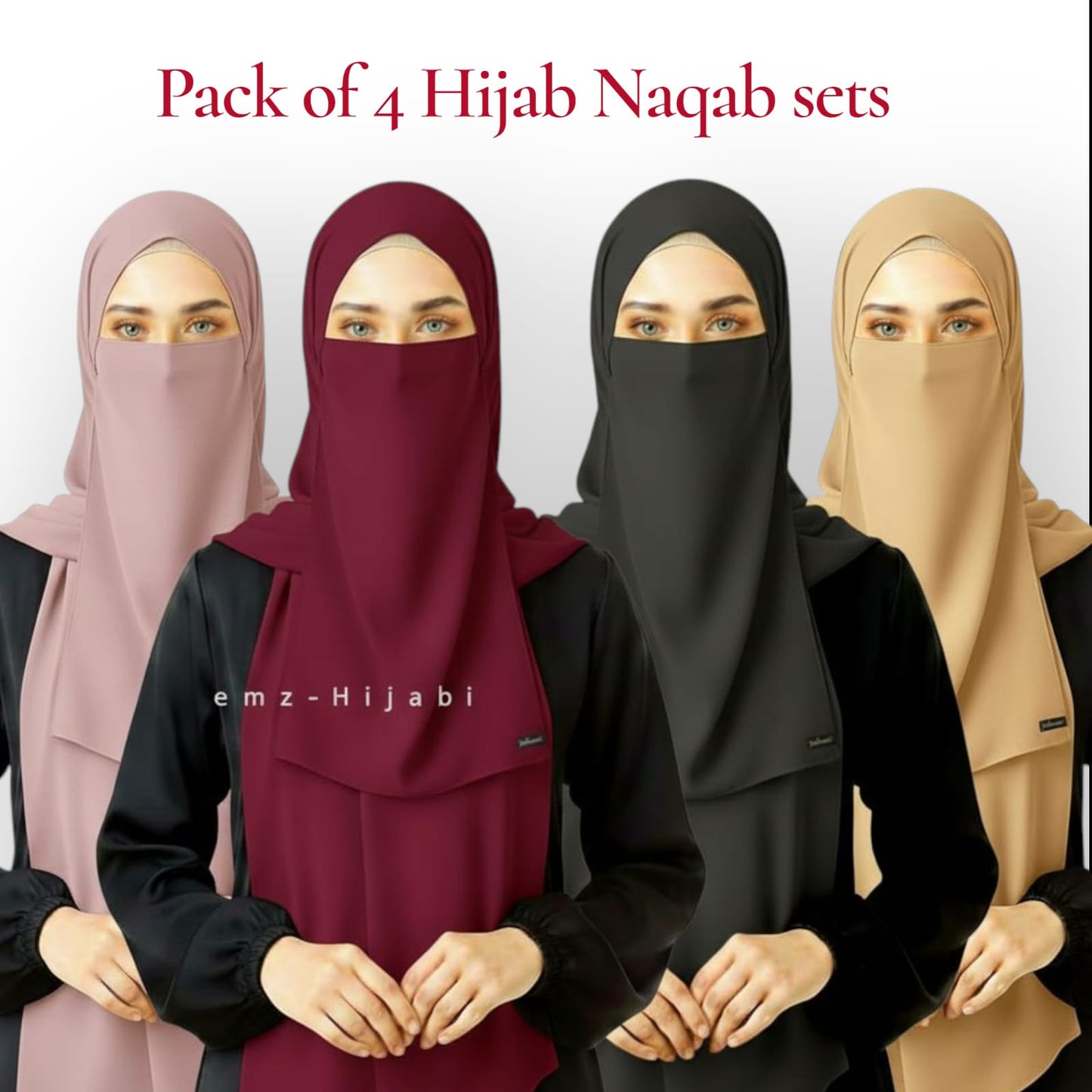 Bundle Of Four Hijab Naqab Set _Design4