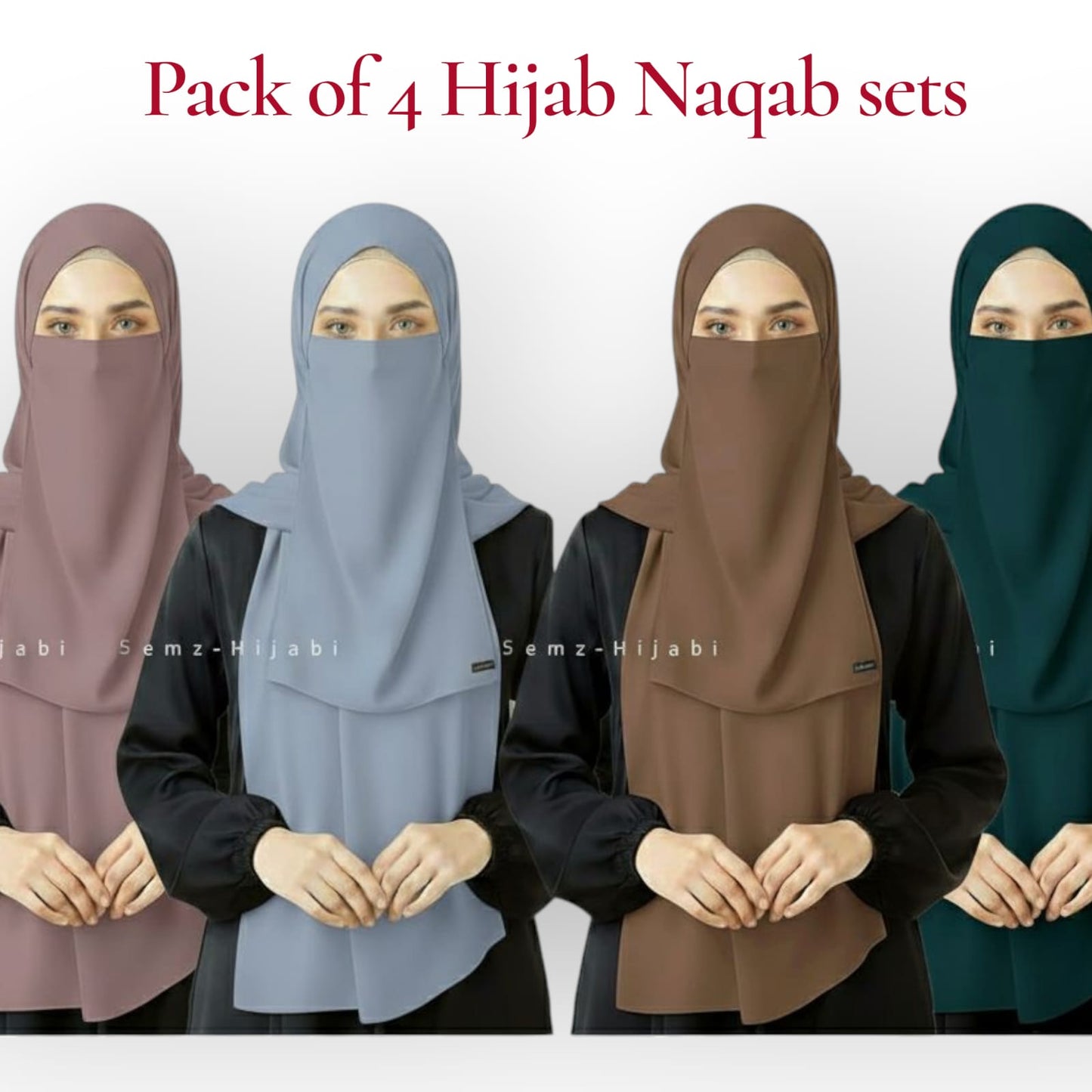 Bundle Of Four Hijab Naqab Set _Design5