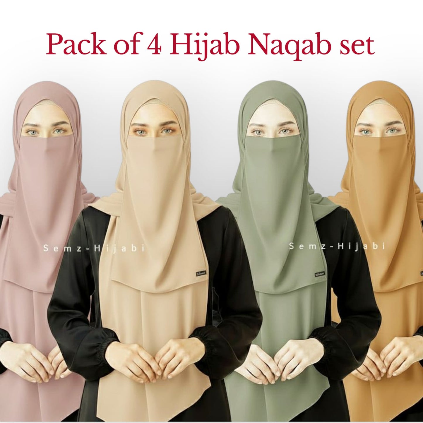 Bundle Of Four Hijab Naqab Set _Design6