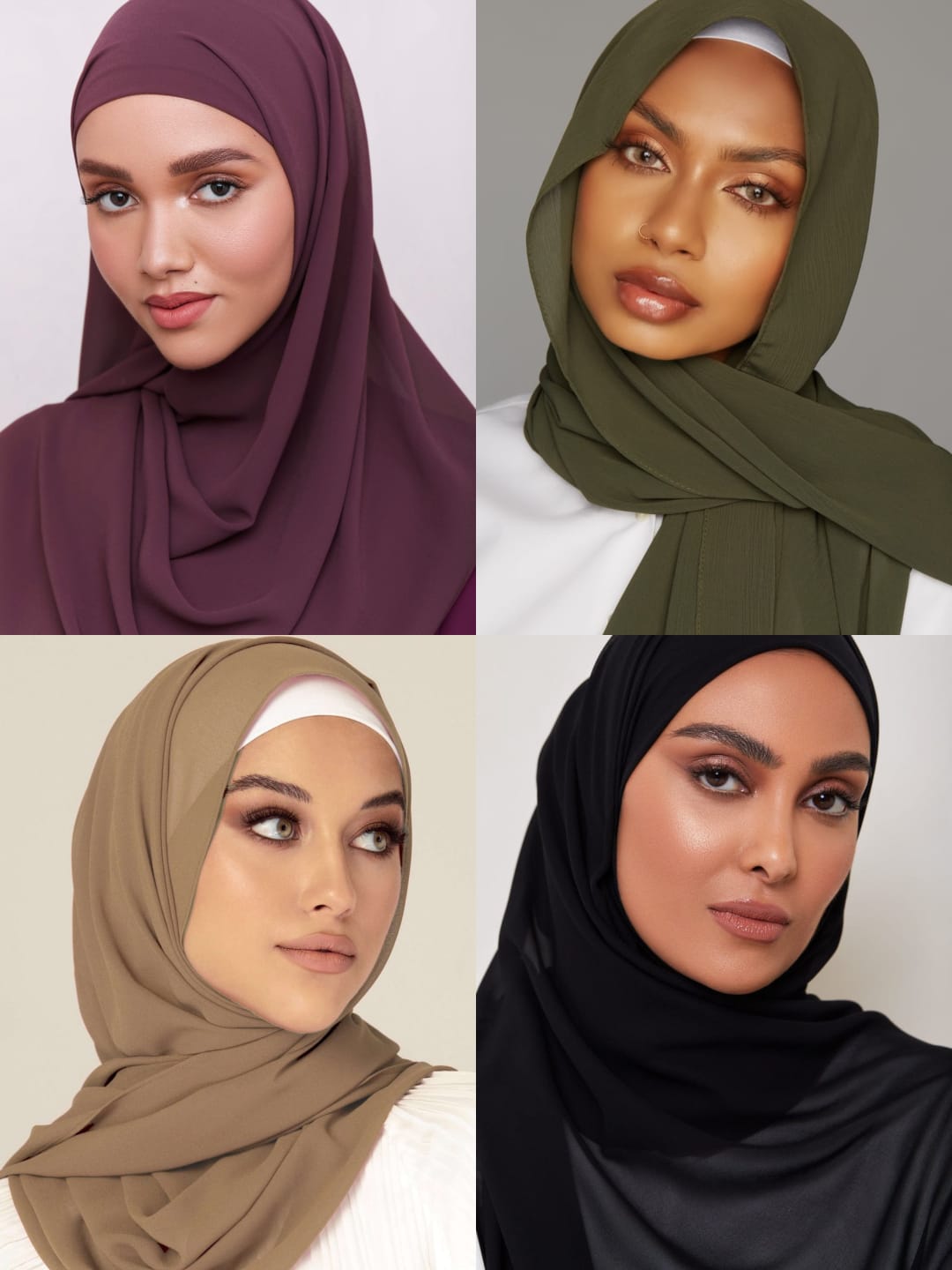 Pack Of Four Chiffon Georegette Hijab _Design7