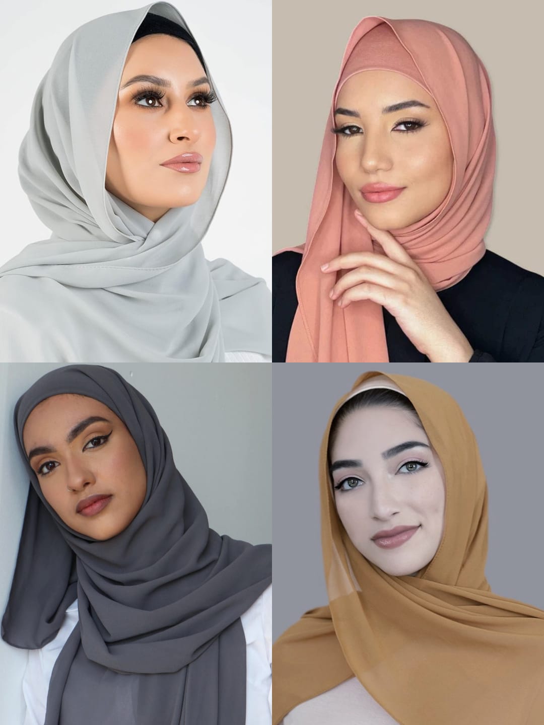 Pack Of Four Chiffon Georegette Hijab _Design5