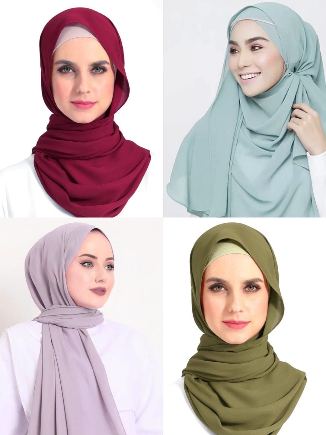 Pack Of Four Chiffon Georegette Hijab _Design11