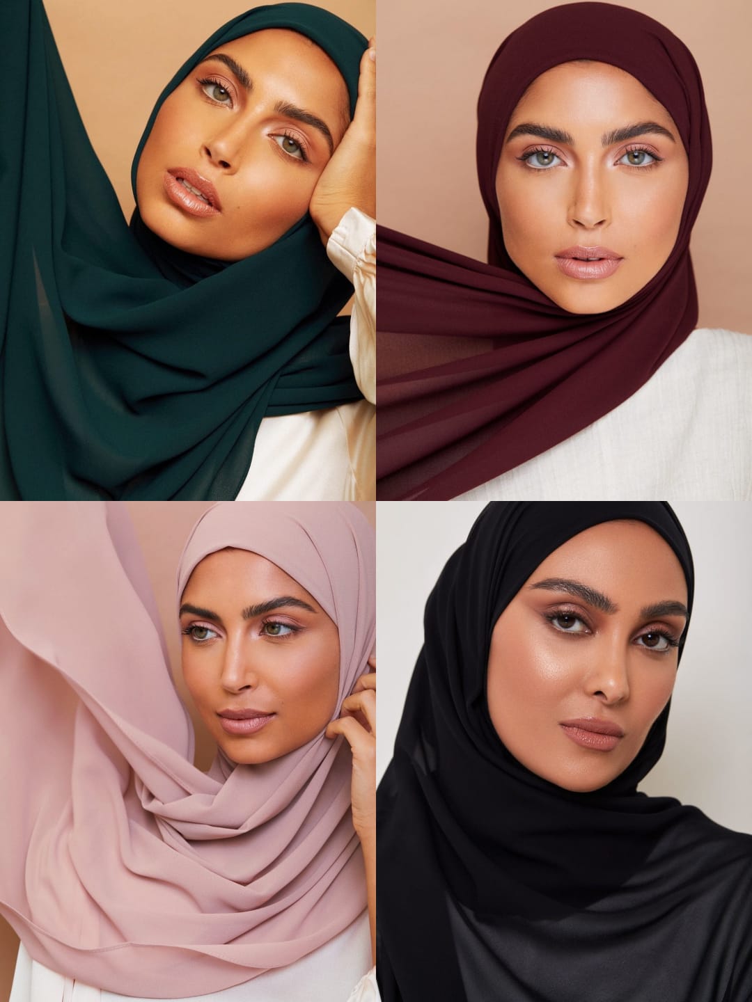 Pack Of Four Chiffon Georegette Hijab _Design10