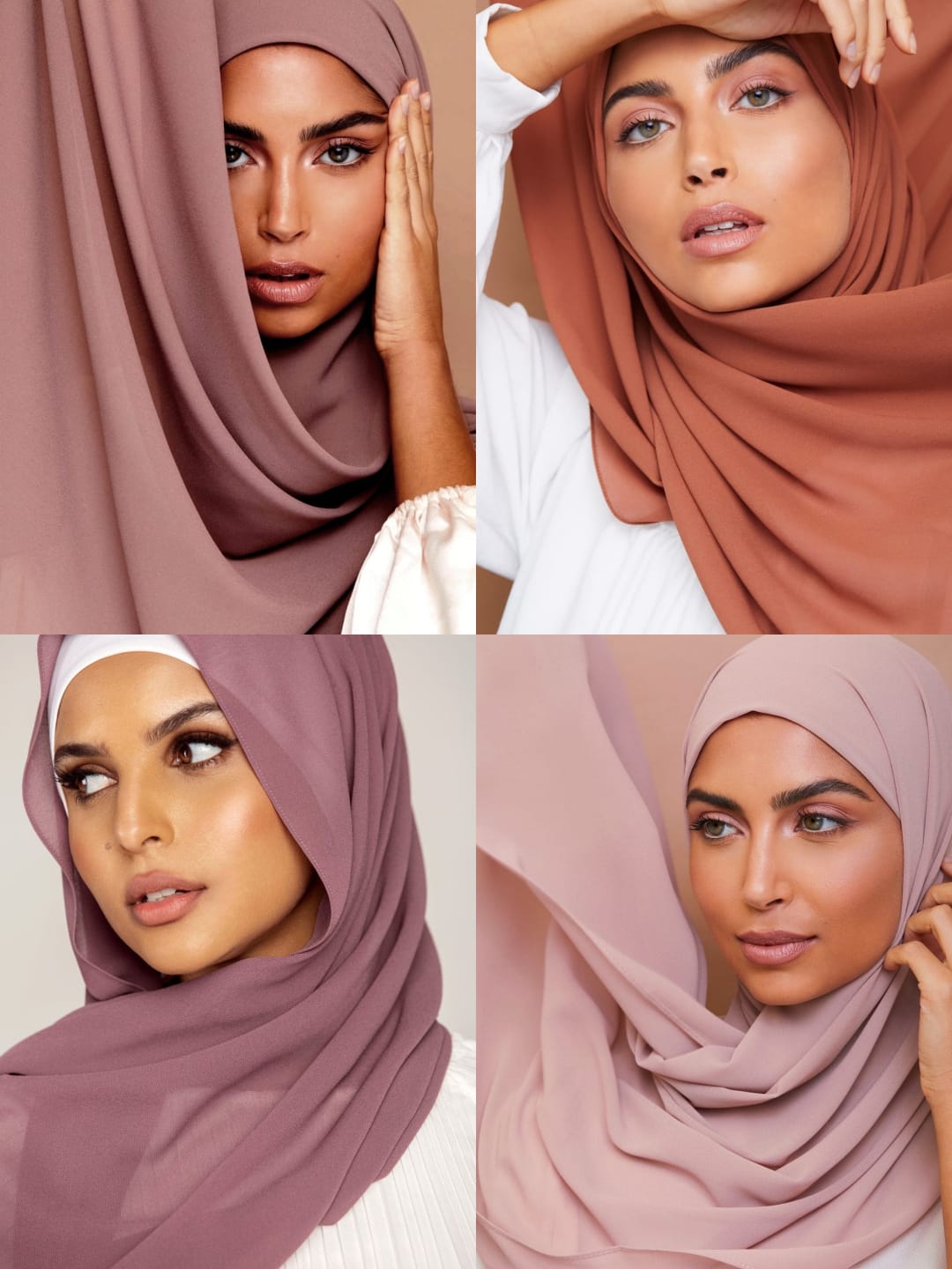 Pack Of Four Chiffon Georegette Hijab _Design3