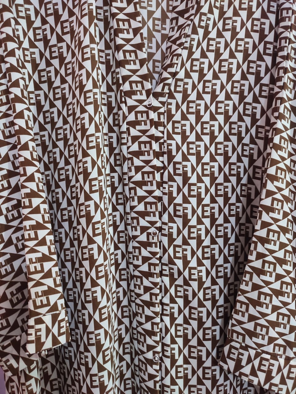 Printed Front Open F Pattern  Abaya