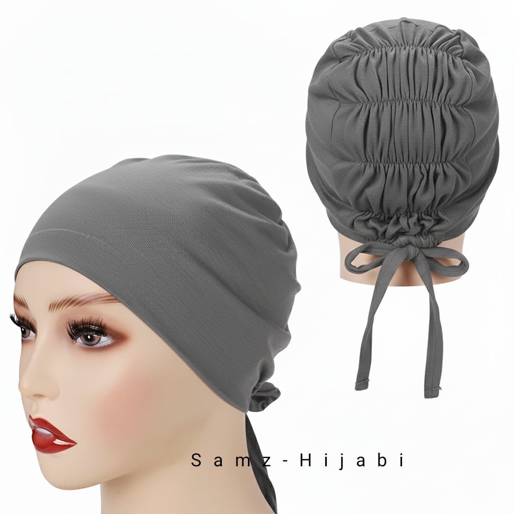 RuffledStretch Cap Dark Grey
