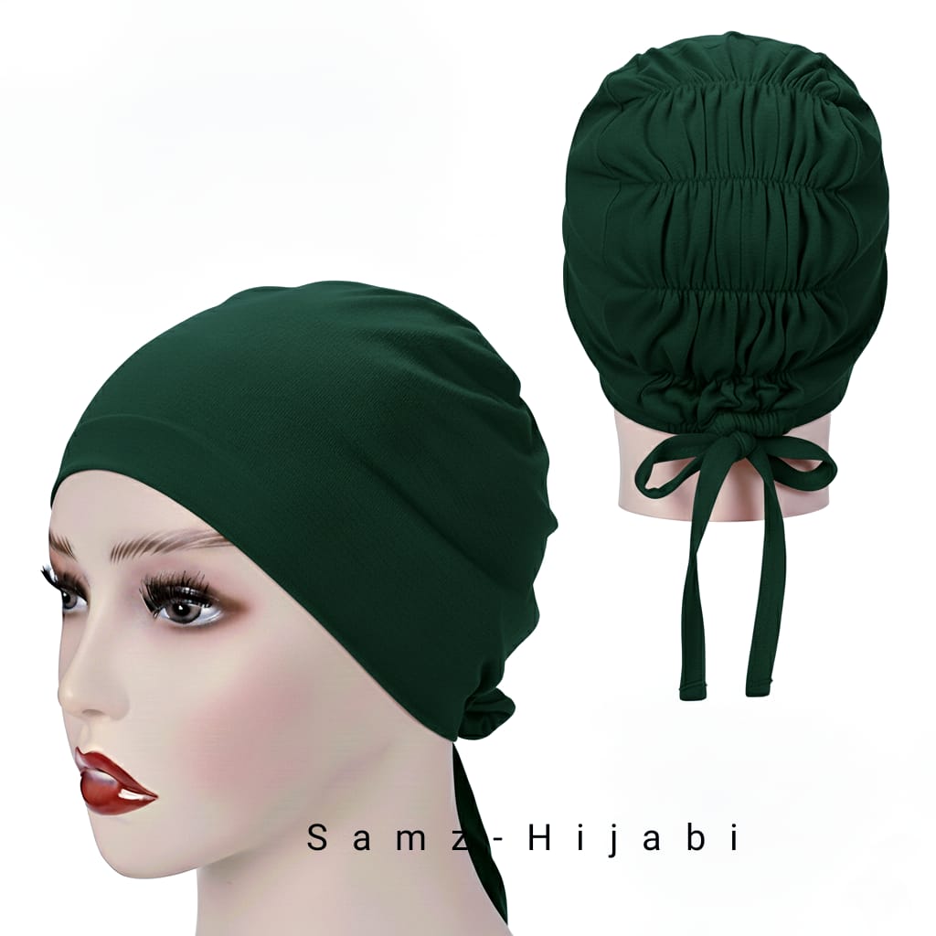 Ruffled Stretch Cap Green