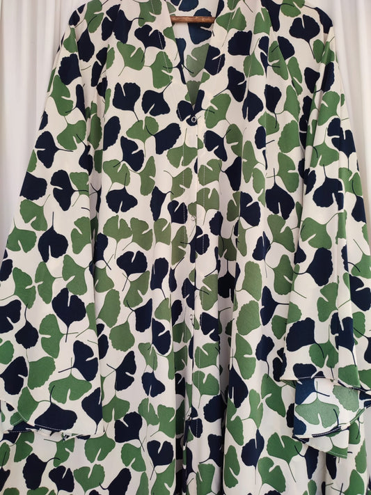 Printed Bottom Flare Abaya Design 4