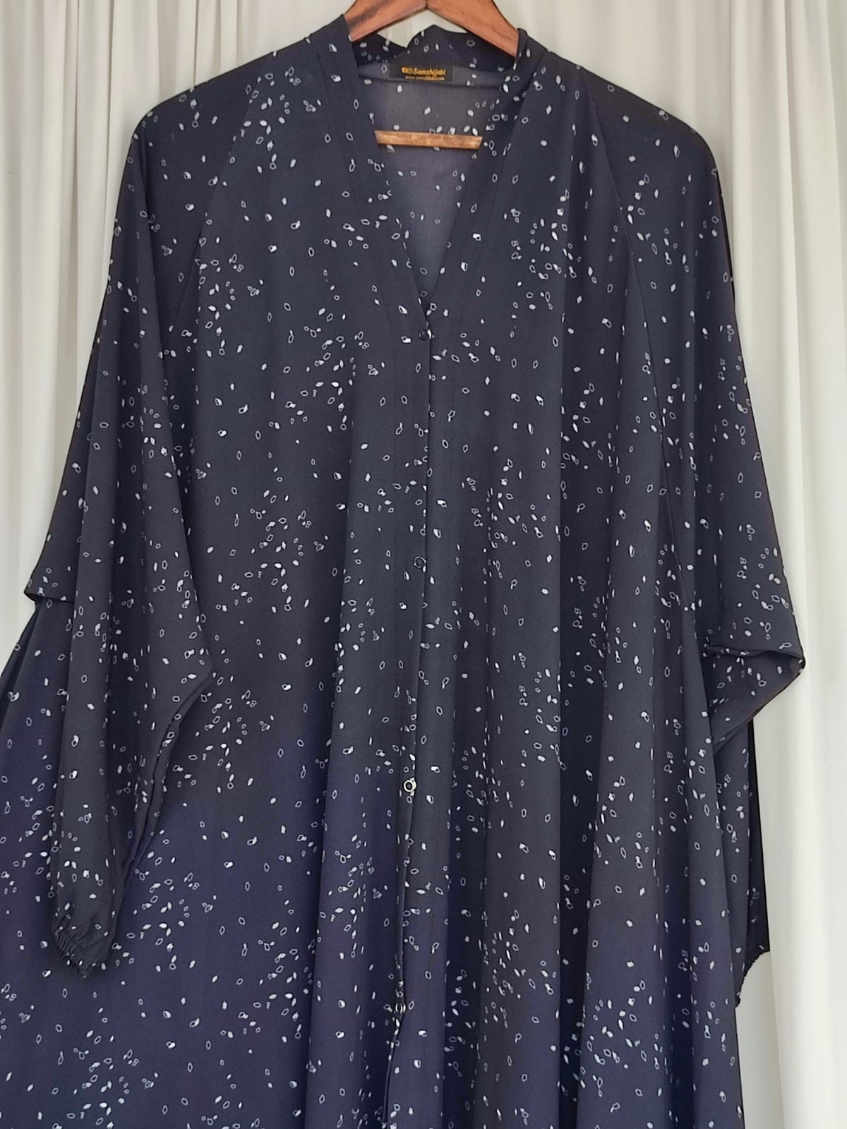 Printed Bottom Flare Abaya Design 1