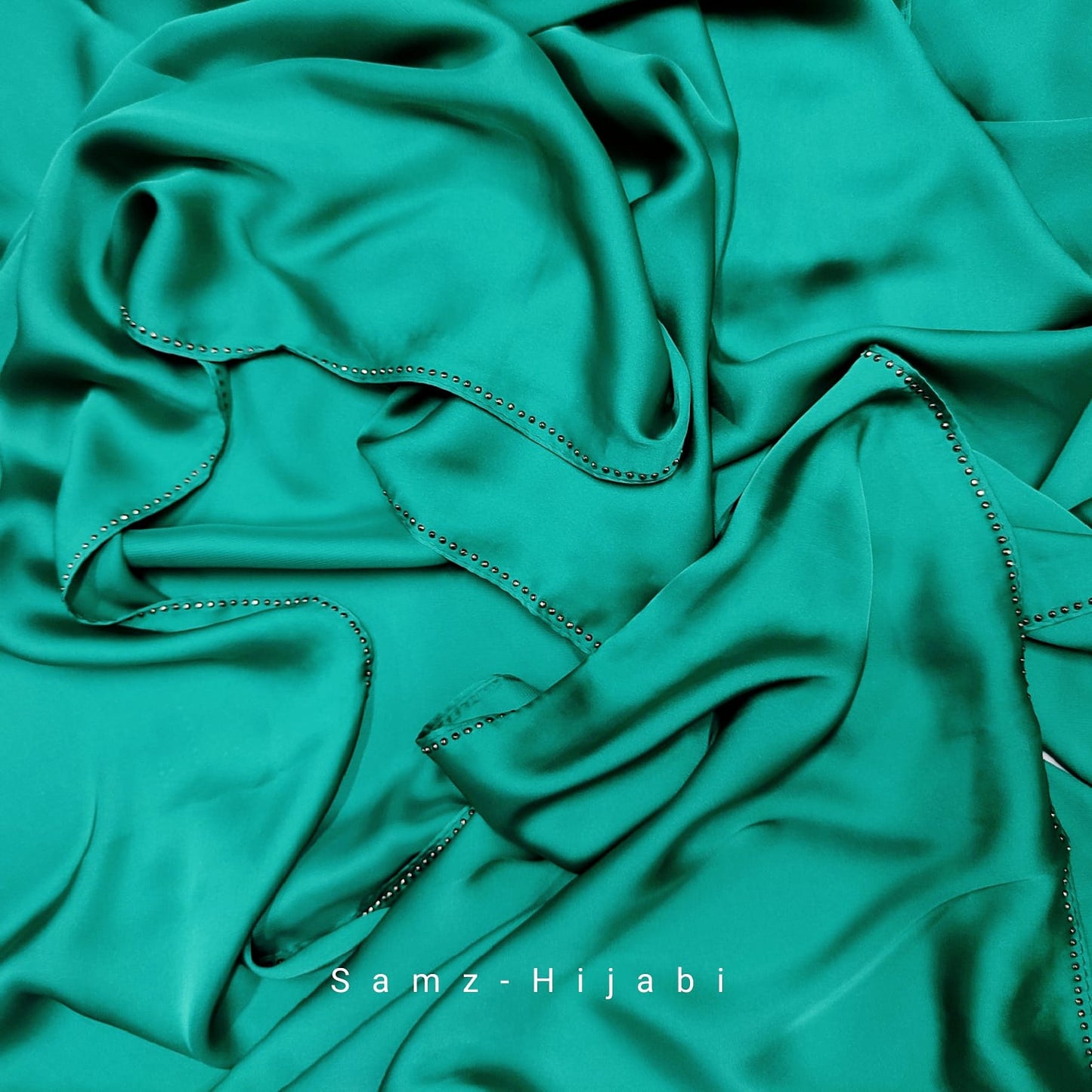 Satin Silk Stone Hijab _ Sea Green