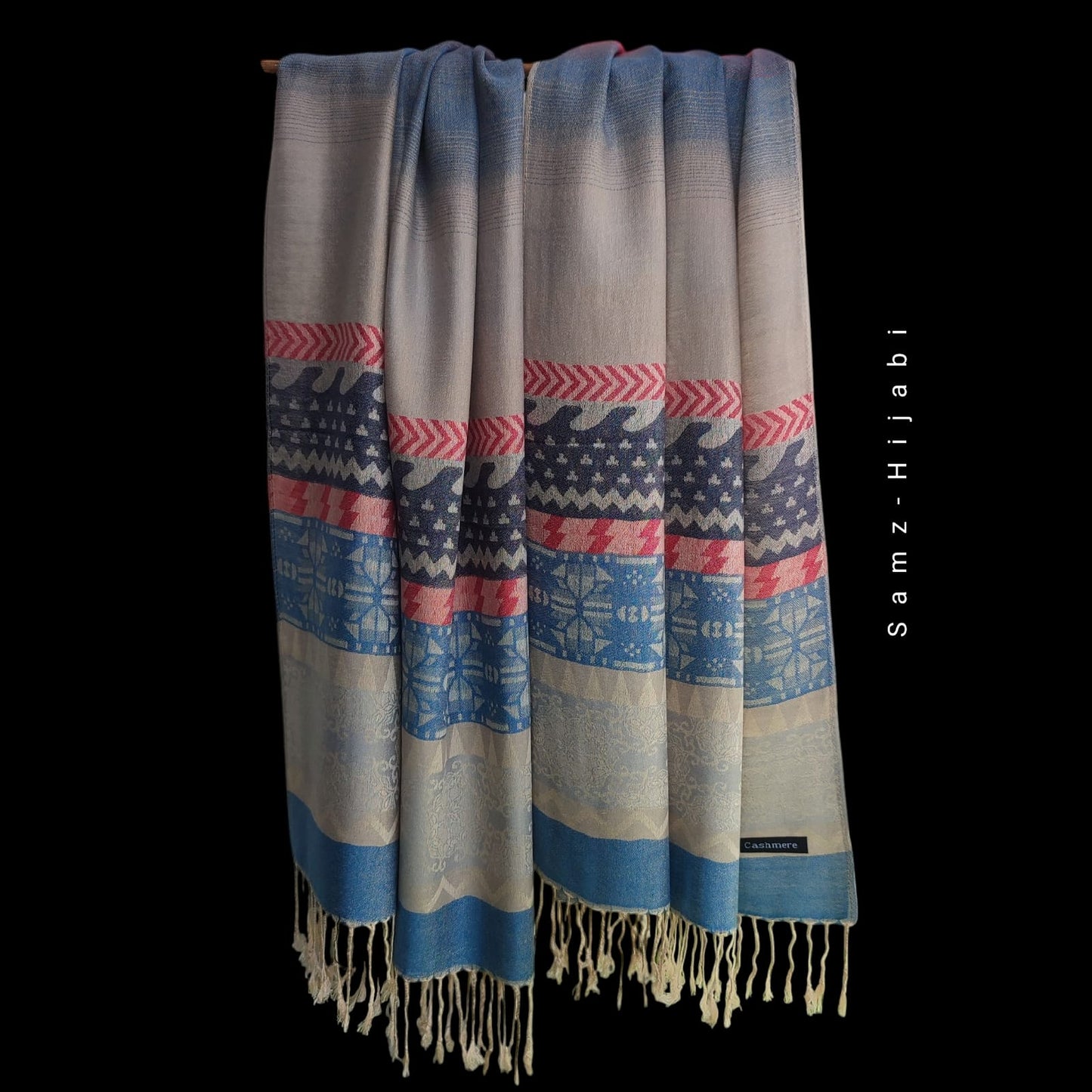 Mishal Pashmina Hijab Denium Blue