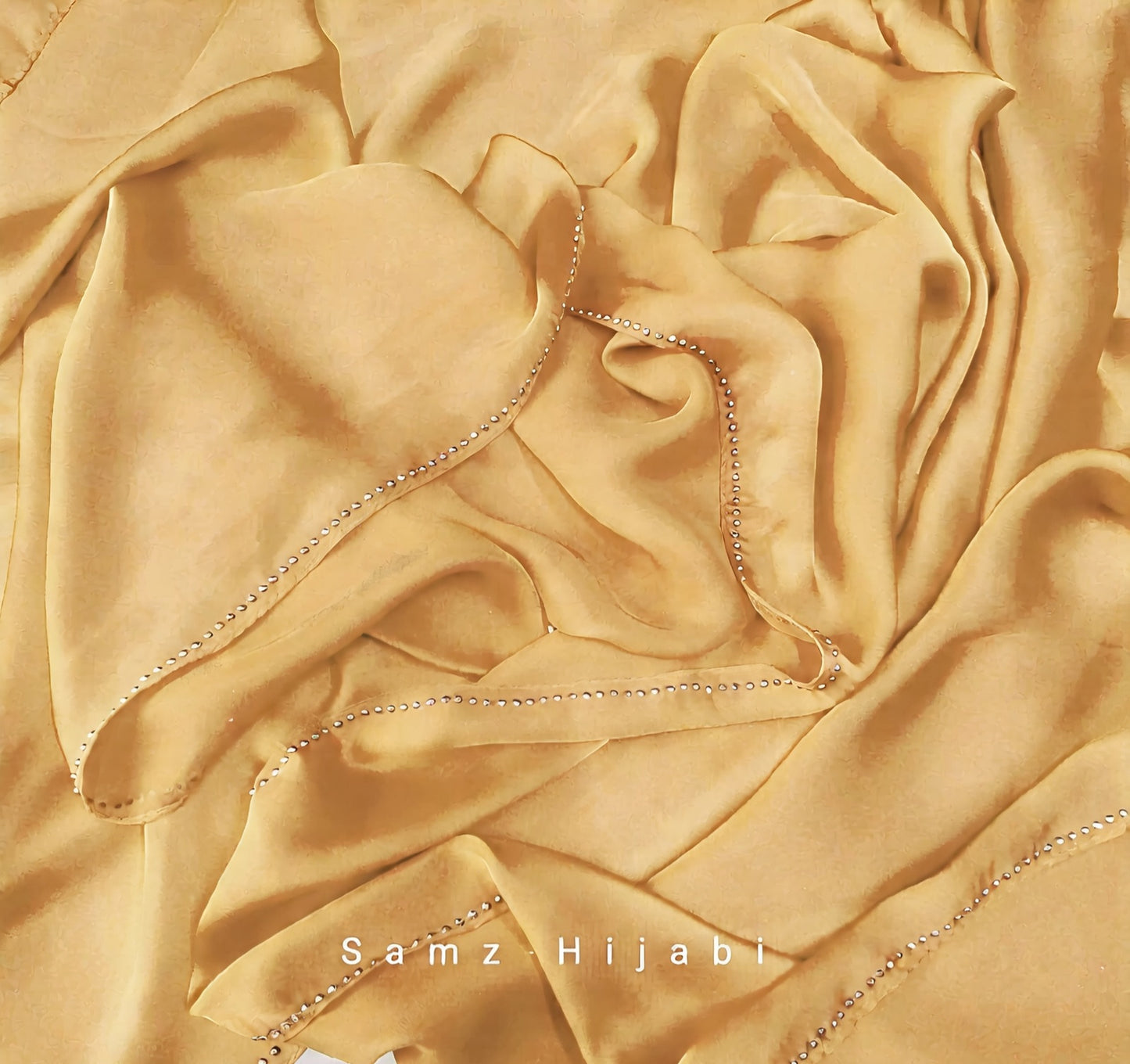 Satin Silk Stone Hijab Mustard