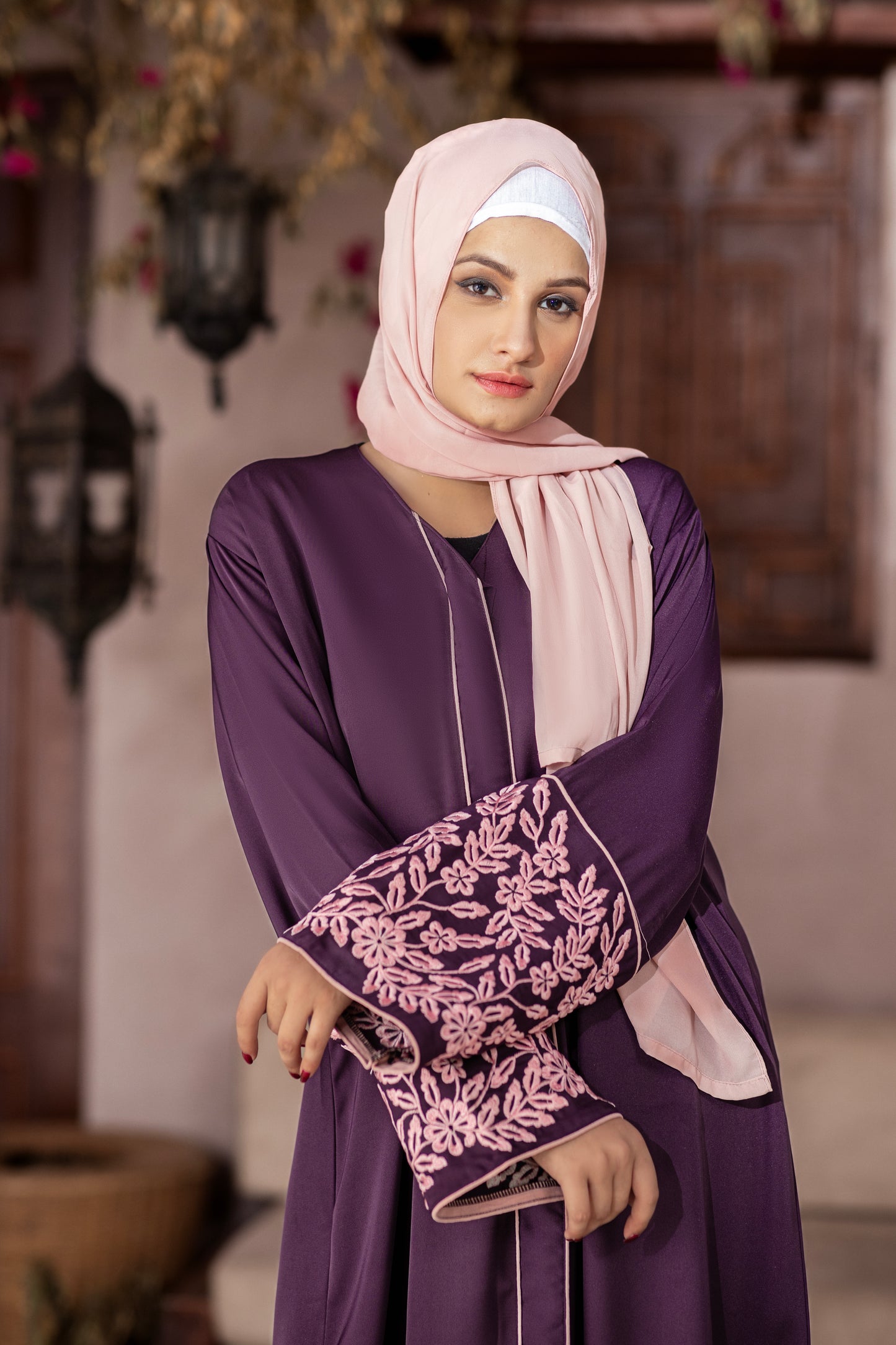 Lilac Luxe Abaya With Hijab