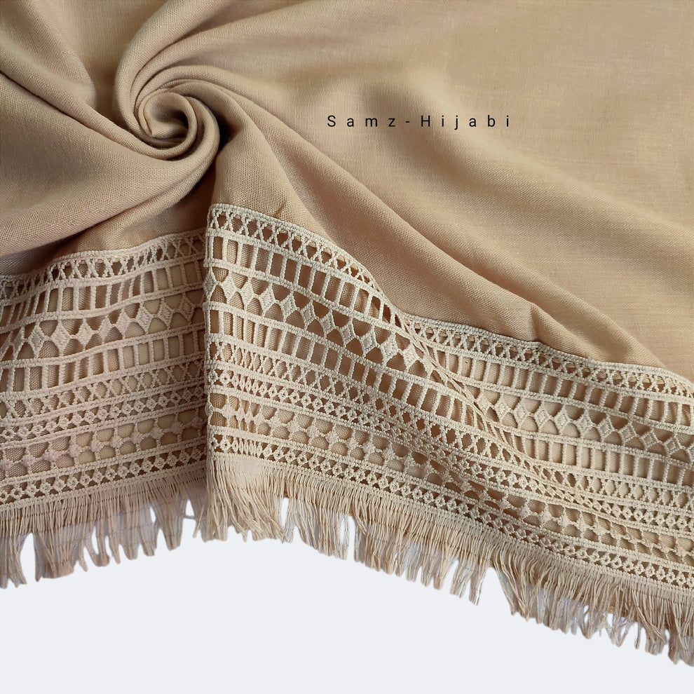 Lace-Edges Hijab -Golde