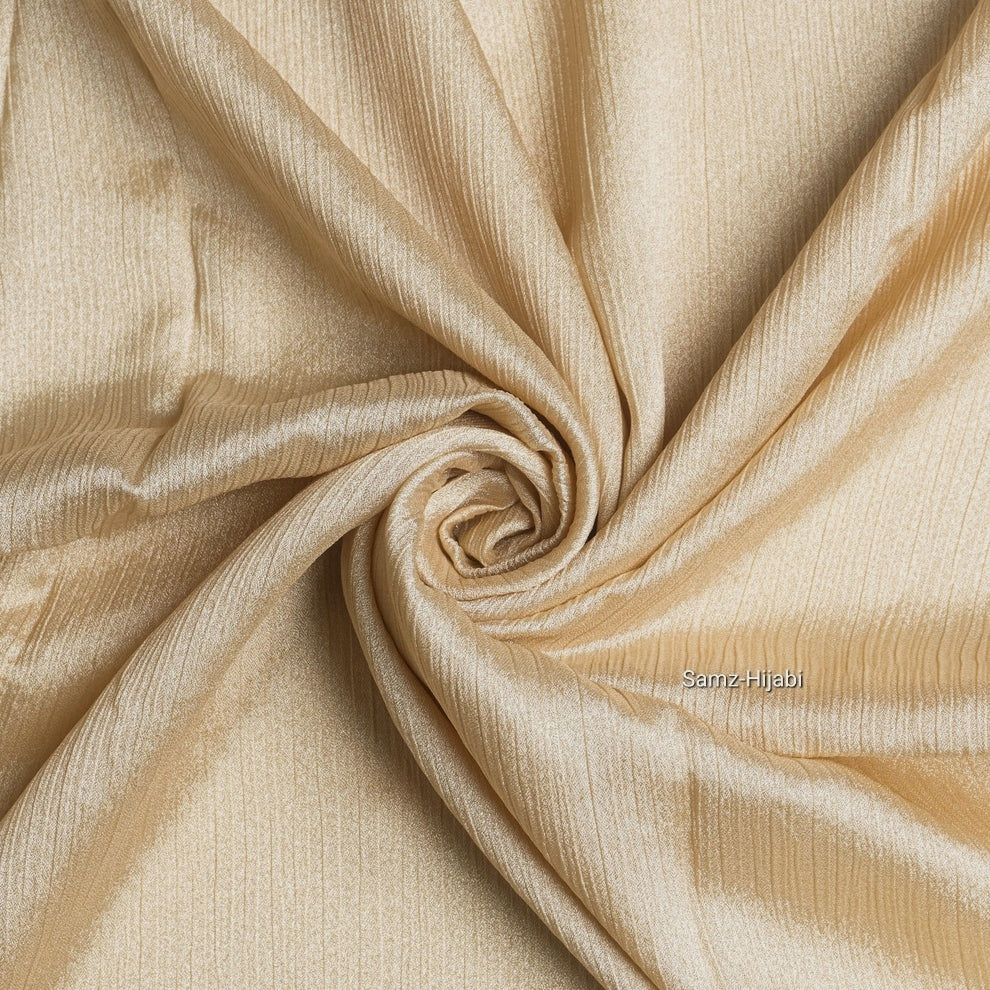 Crinkle Silk Hijab- Dark Gold