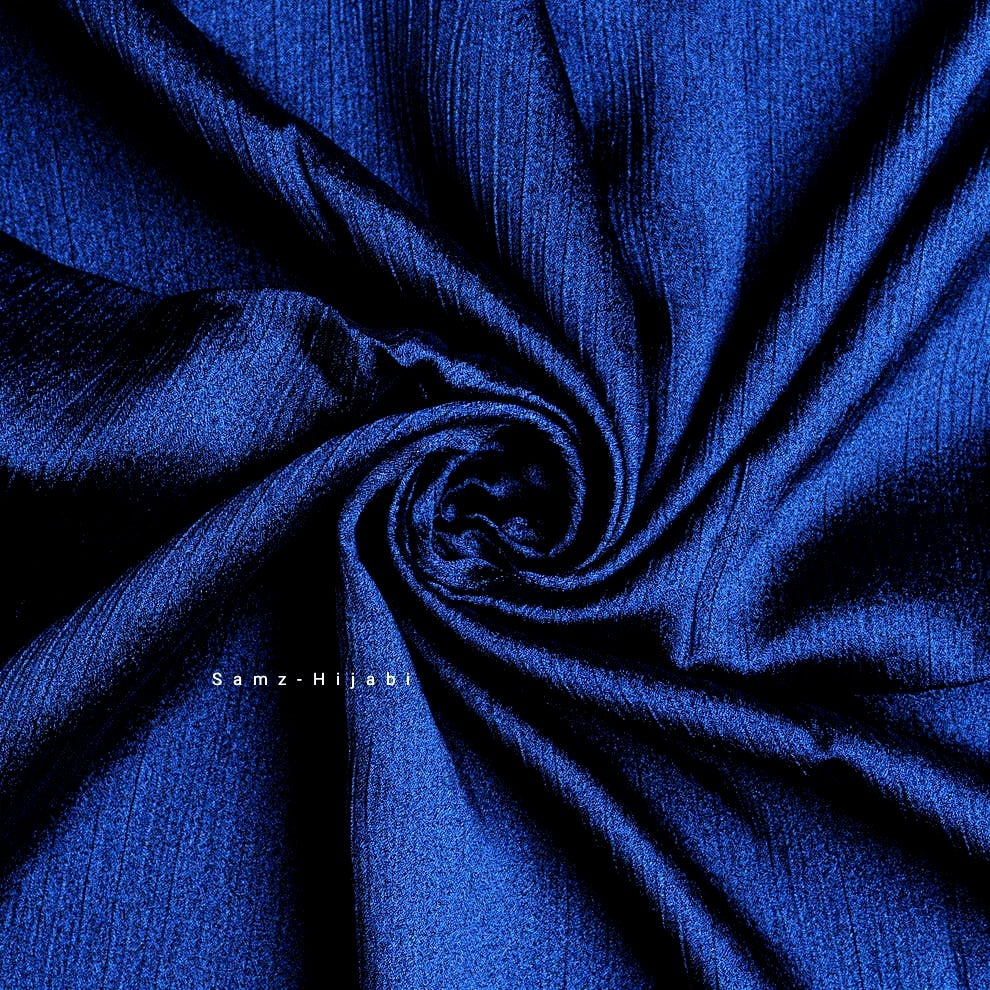 Crinkle Silk Hijab Royal Blue
