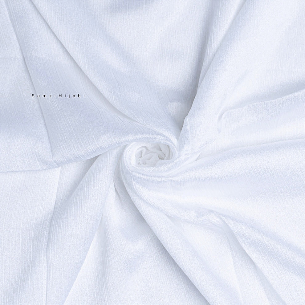 Crinkle Silk Hijab- milky white