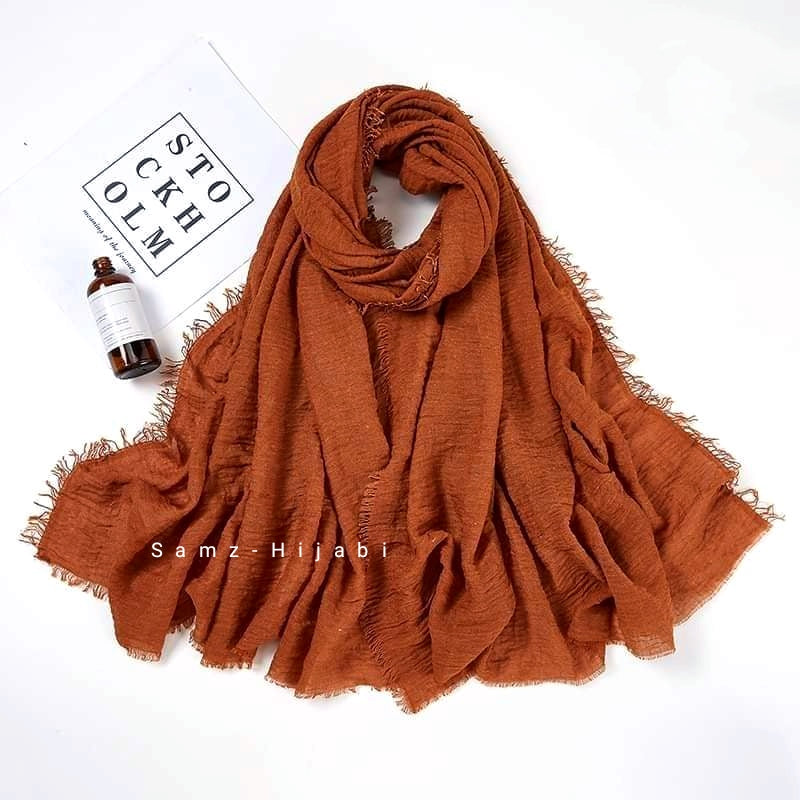 Viscose Crimps Hijab - Camel