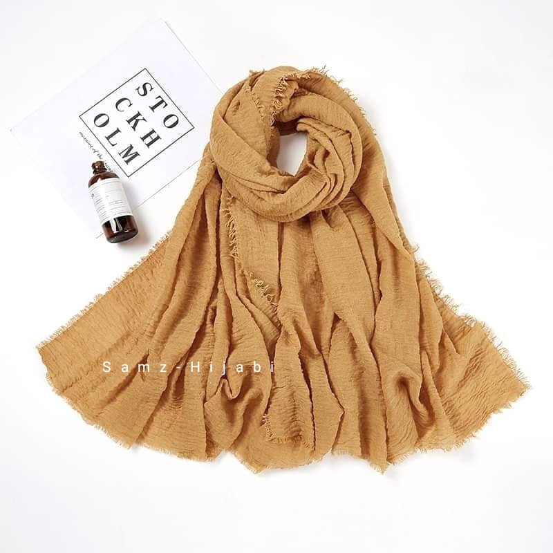 Viscose Crimps Hijab - Dull mustard