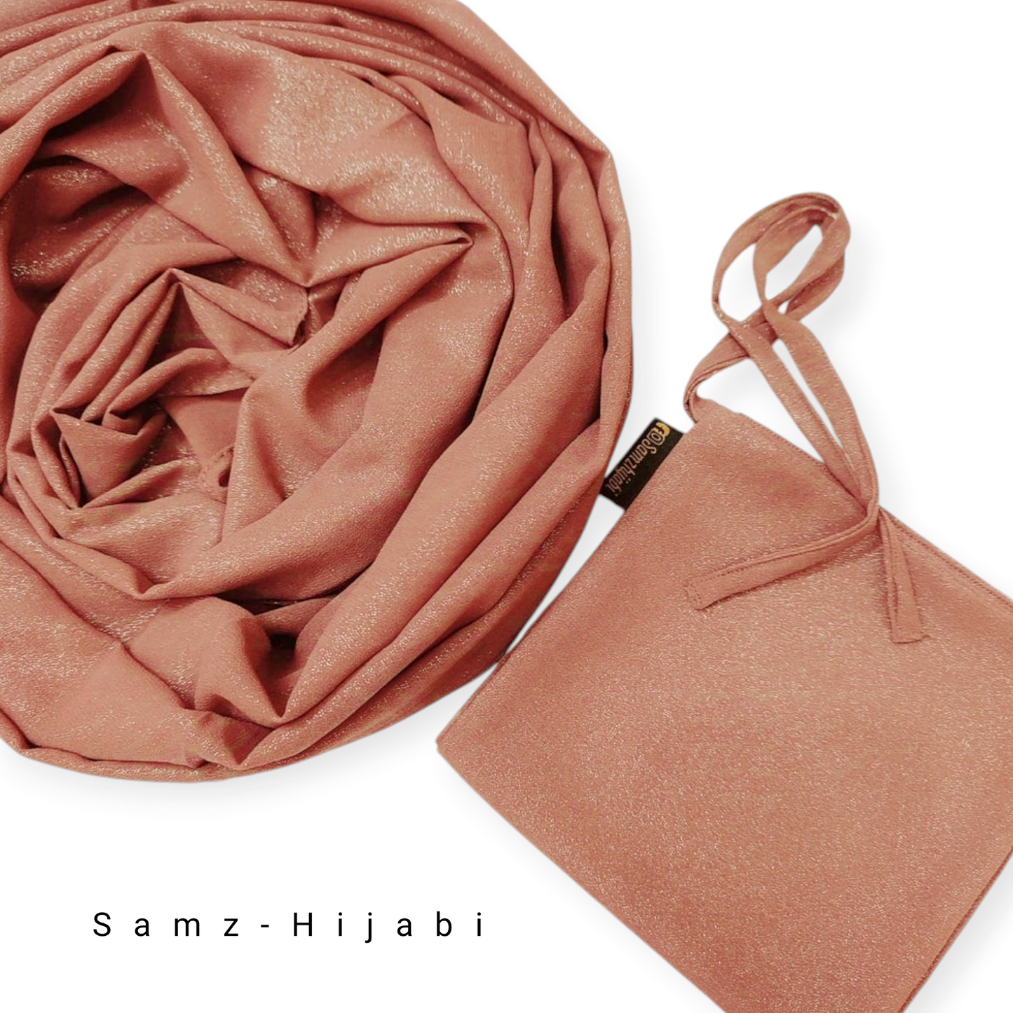 Moonlight shimmer Hijab Naqab Set _ Fresh Peach