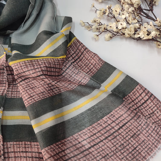 Ombre Printed Lawn Hijab _ Grey